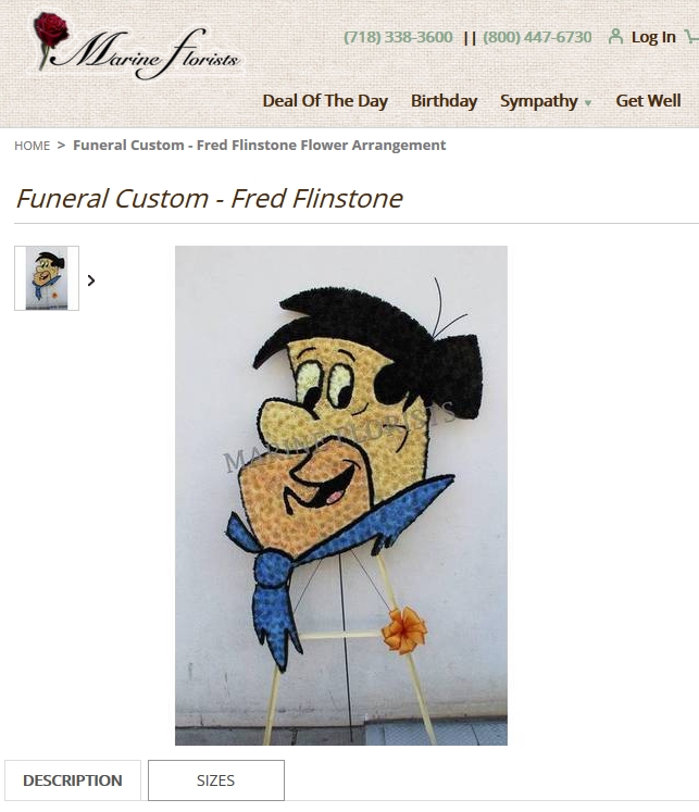 Fred Flinstone - Flores funeral