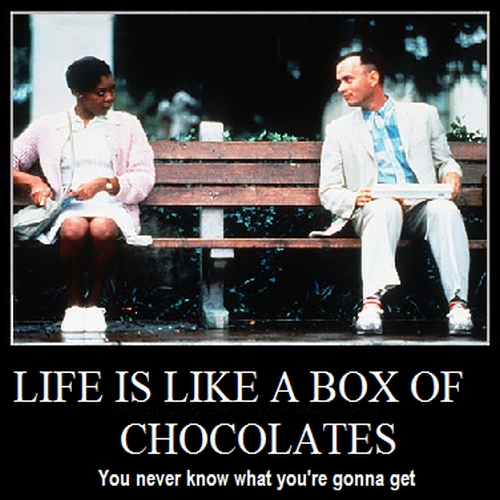 Life is like a Box of Chocolates - Forrrest Gump