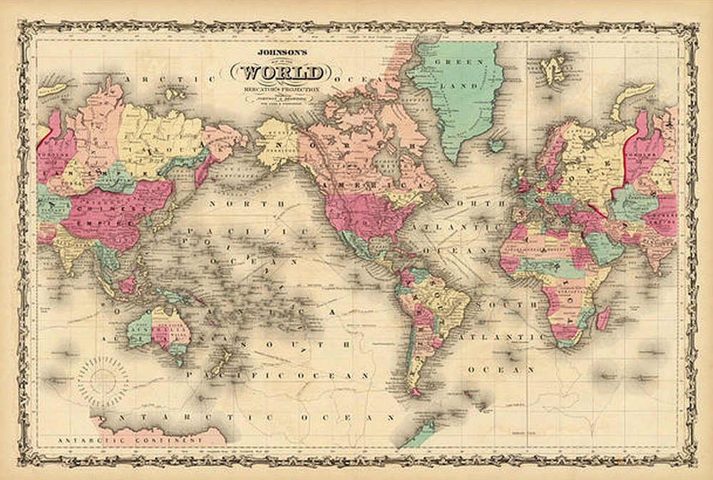 Mapa del Mundo - 1860