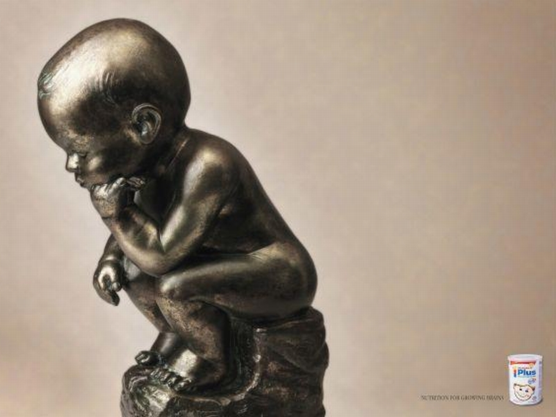 Publicidad - Escultura bebé - El Pensador